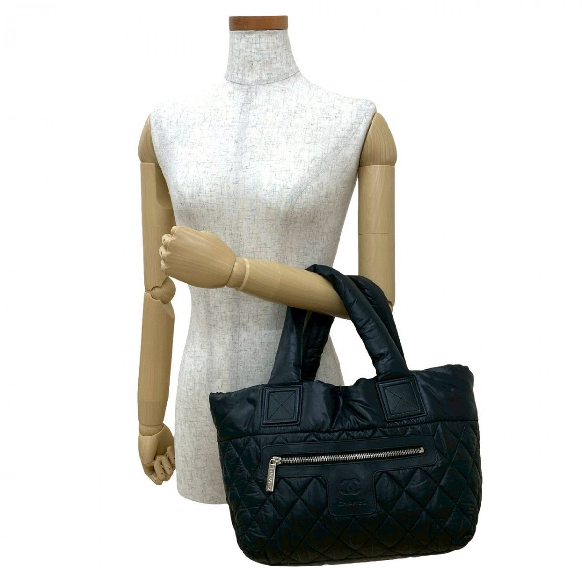 Chanel Nylon COCO Mark Cococoon Black Handbag 821A821