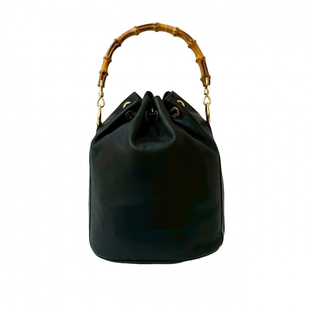 Gucci Bamboo Leather Black Shoulder Bag 821A821