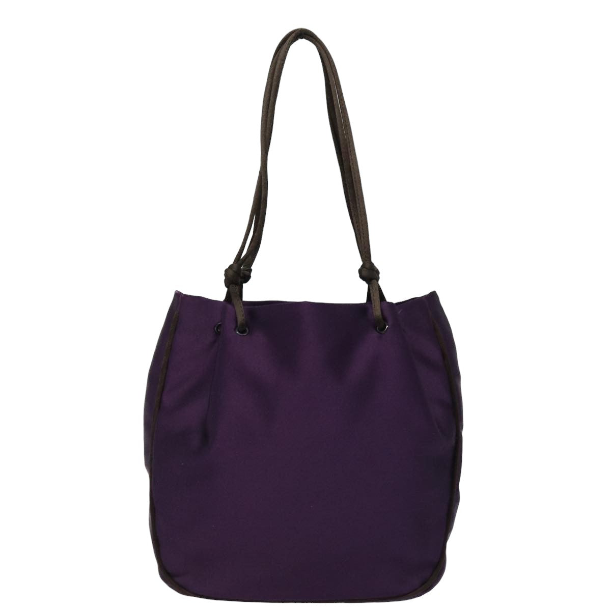 Prada Hand Bag Auth Satin Purple Travel Bag