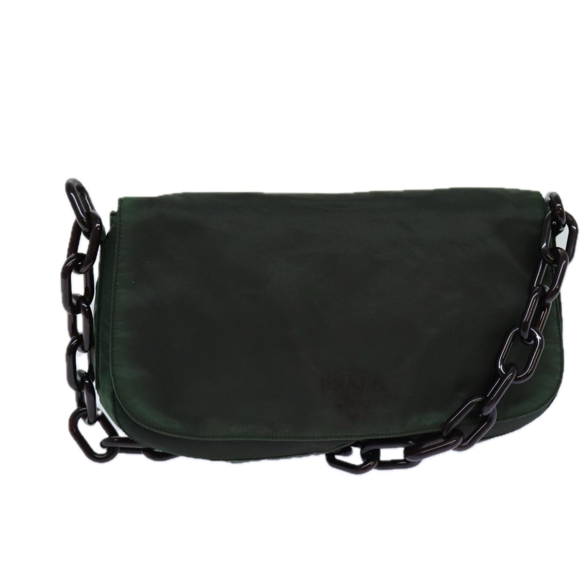 Prada Shoulder Bag Auth Nylon Green Chain