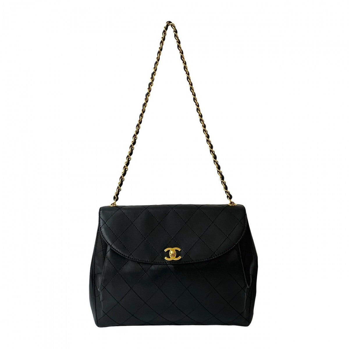 Chanel lambskin COCO Mark Bicolole Black Shoulder Bag