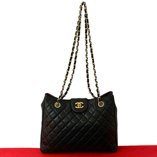 Chanel lambskin Matrasse Black Tote Bag