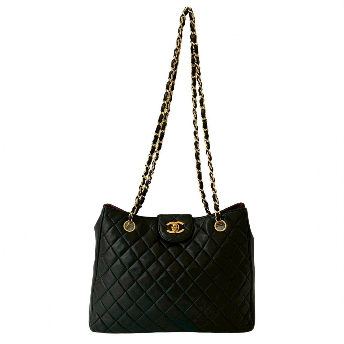 Chanel lambskin Matrasse Black Tote Bag