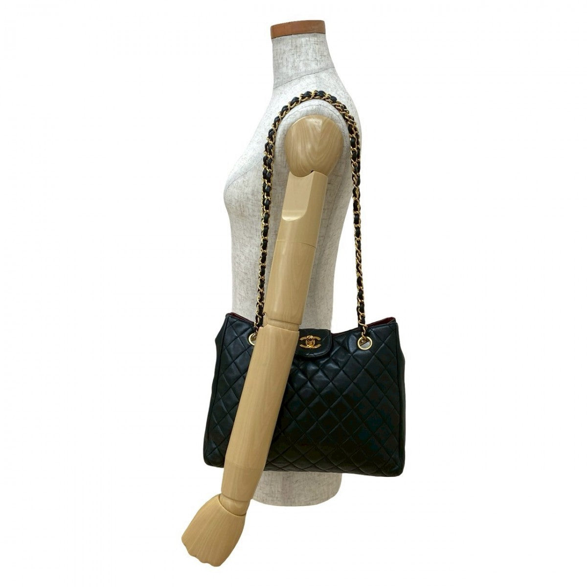 Chanel lambskin Matrasse Black Tote Bag