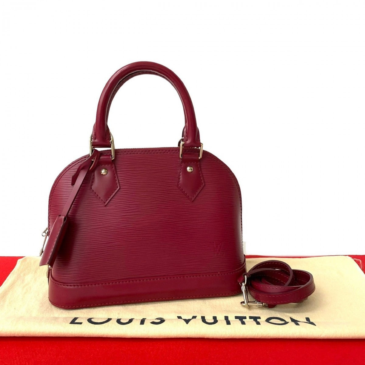 Louis Vuitton Epi wine- Epi Alma BB Leather Red Shoulder Bag