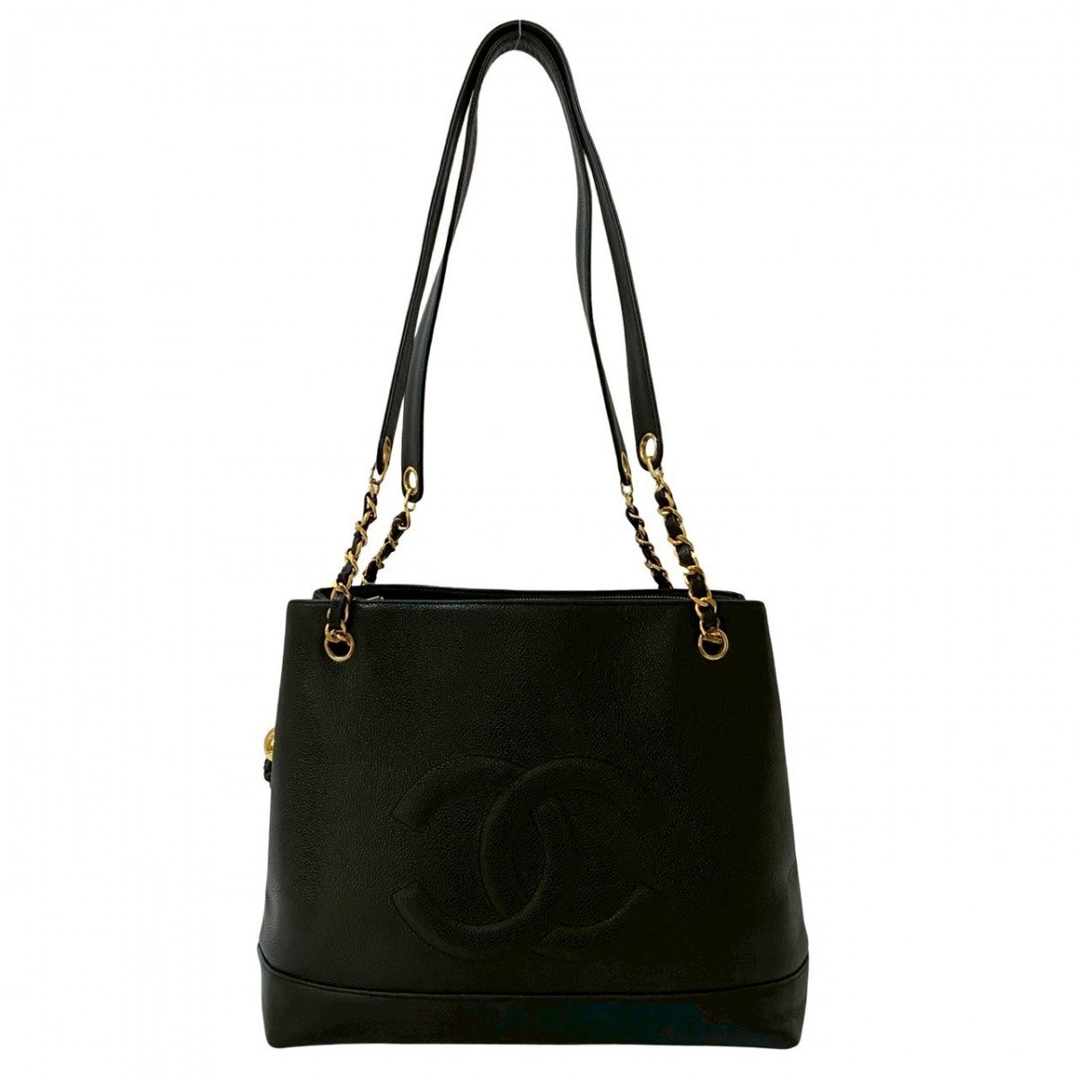 Chanel Matt caviar skin COCO Mark Black Tote Bag