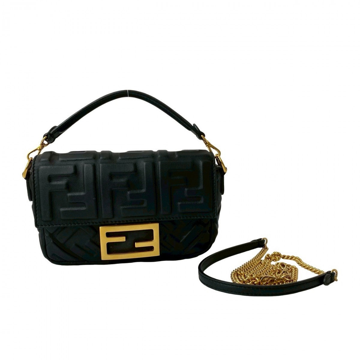Fendi Shoulder Bag Mamma Leather Black Bucket 822A822 36633