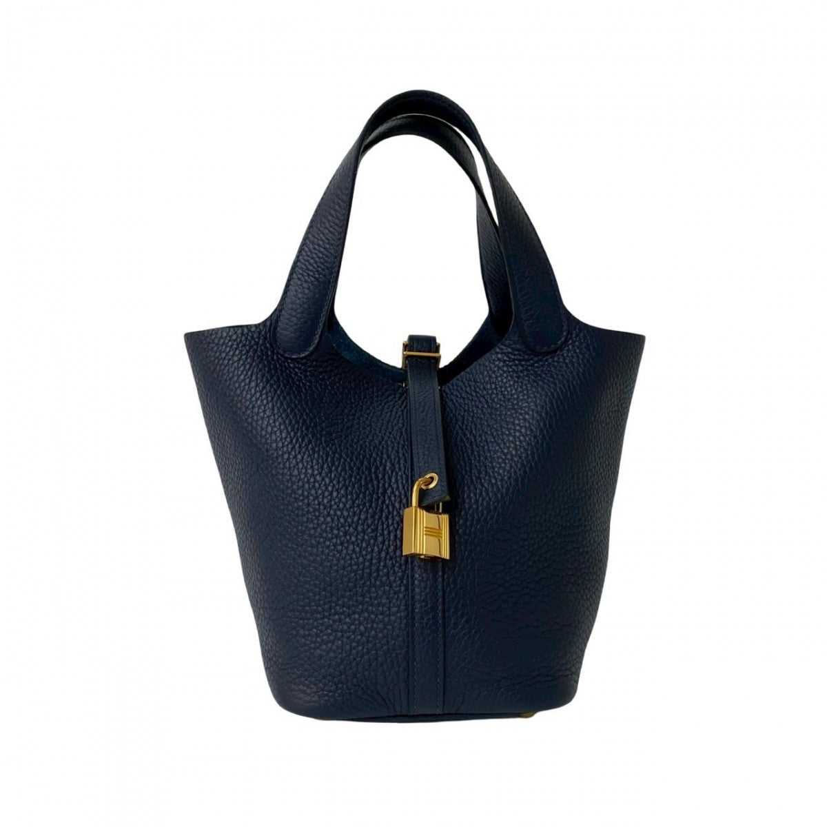 Hermes Handbag Taurillon Clemence Picotan Lock Pm Navy Travel Bag