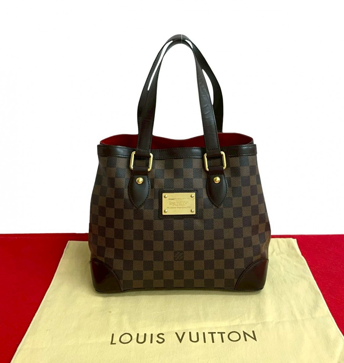 Louis Vuitton Damier Hamstead PM Leather Brown Handbag
