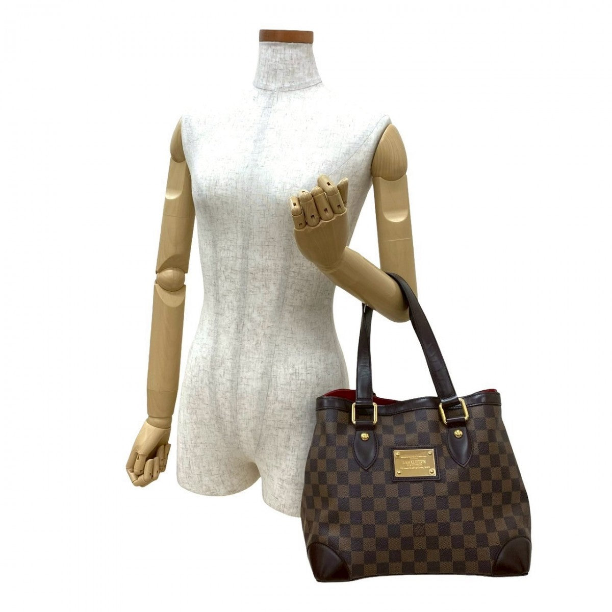 Louis Vuitton Damier Hamstead PM Leather Brown Handbag