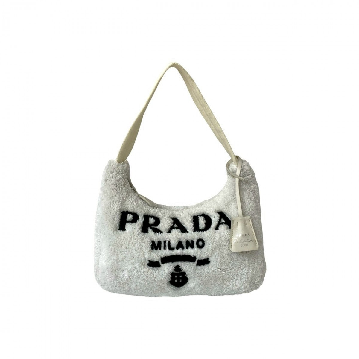 Pile Triangle Metal Terry Women White Mini Travel Bag