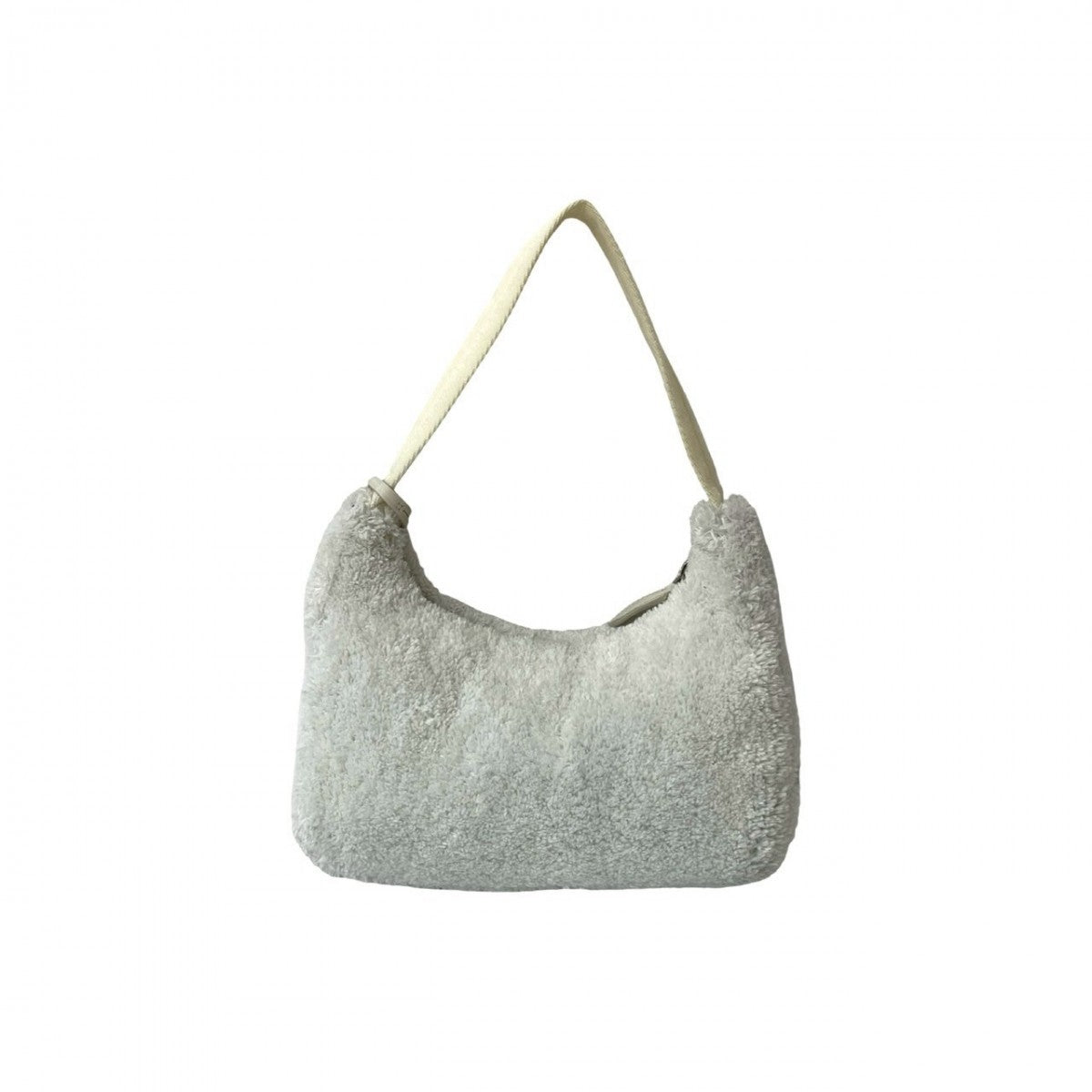 Pile Triangle Metal Terry Women White Mini Travel Bag