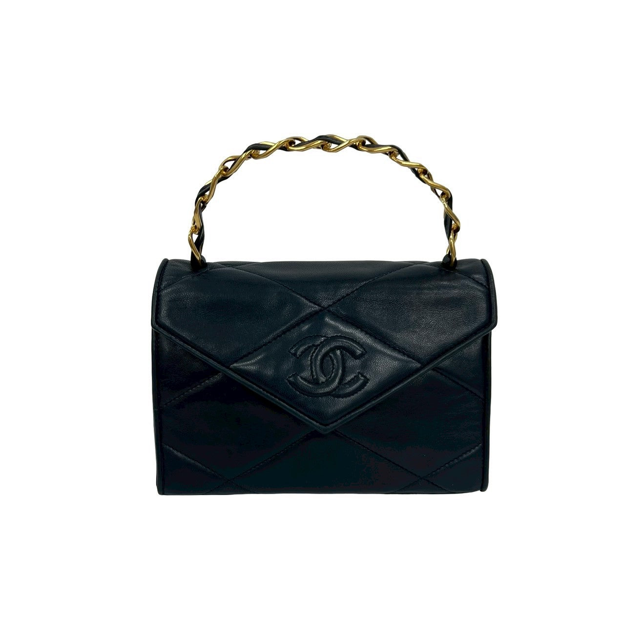 Chanel lambskin Navy Matrasse Handbag