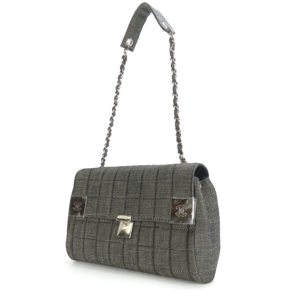 Chanel denim Navy Chocolate bar Shoulder Bag