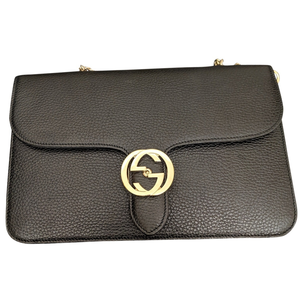 Gucci interlocking black leather handbag