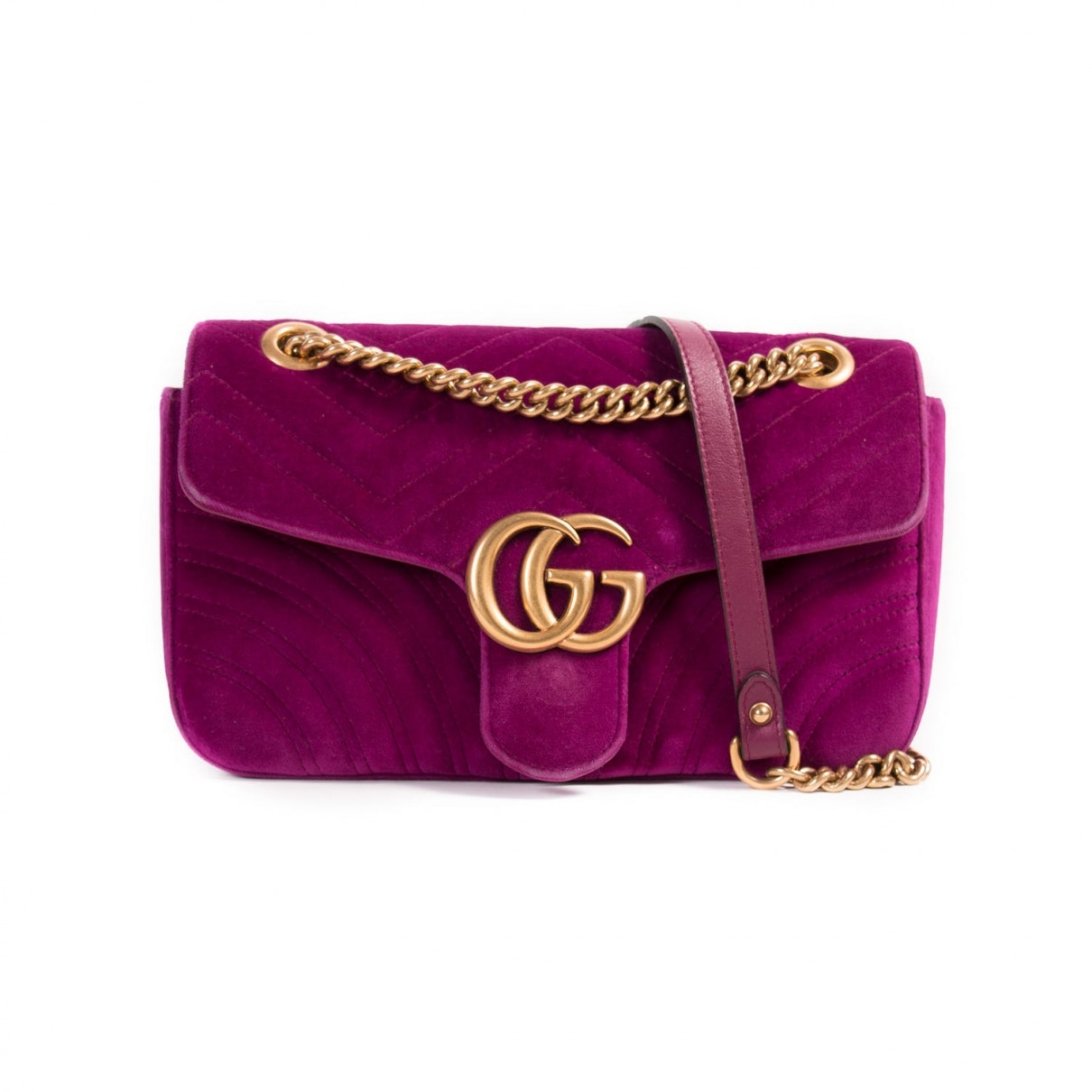 Gucci marmont purple velvet handbag