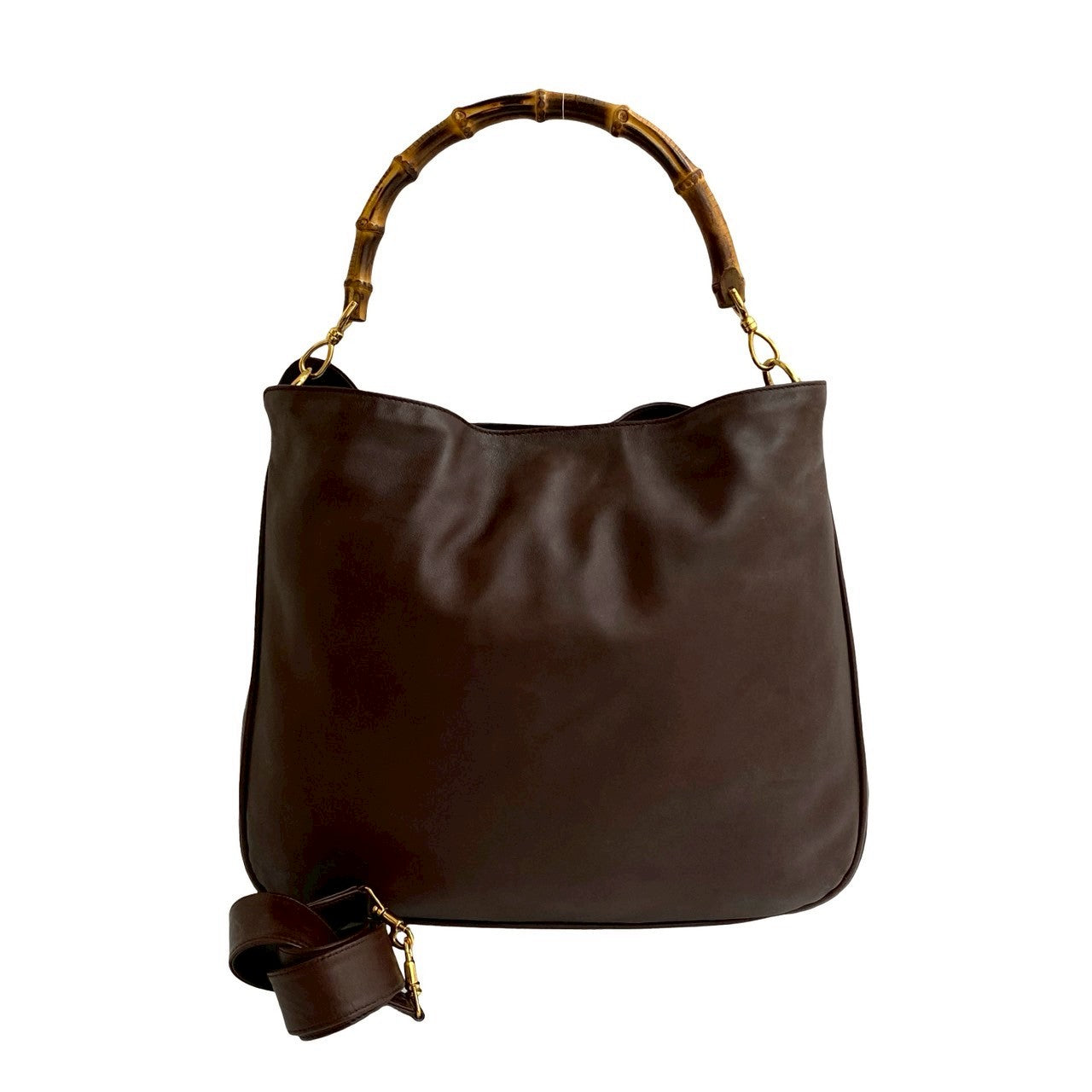 Gucci Bamboo Leather Brown Shoulder Bag 823A823