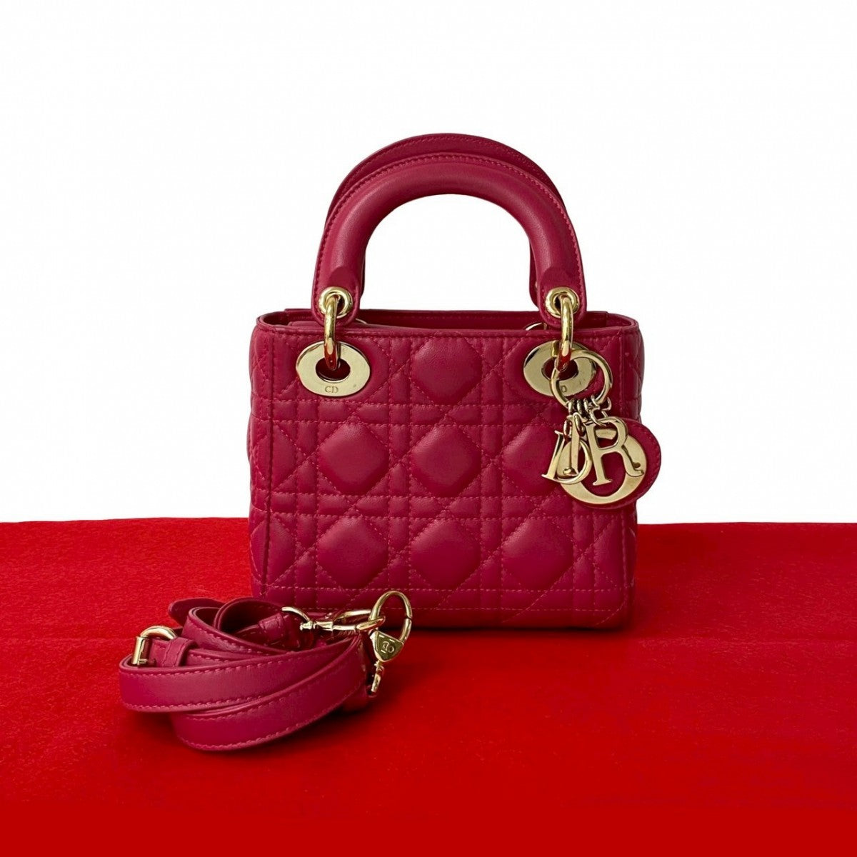 Dior Shoulder Bag Lady Leather Pink