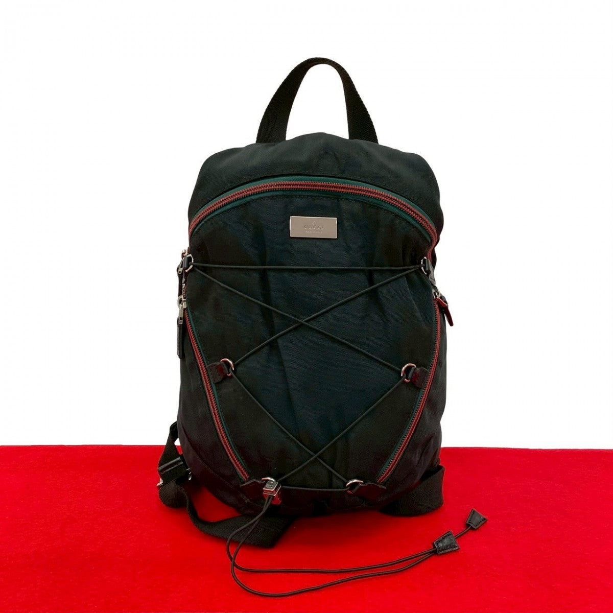 Gucci Backpack Sherry line Nylon Black