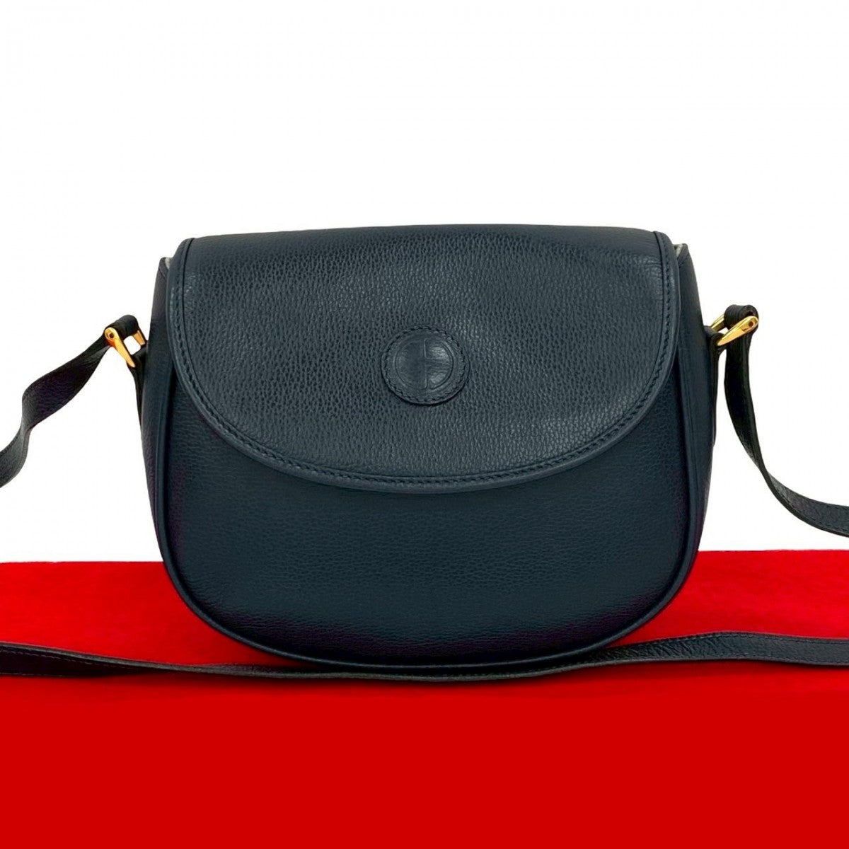 Gucci 823A823 Leather Navy Shoulder Bag