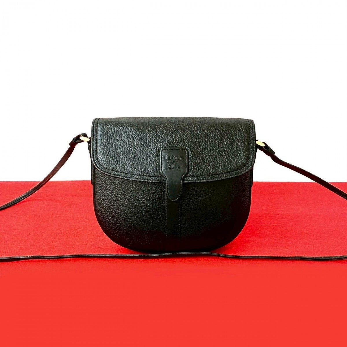 Burberry Shoulder Bag Shadow Horse Nova Check Women Leather Black Logo