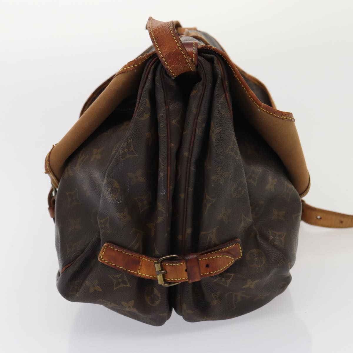 LOUIS VUITTON Monogram Saumur 35 Shoulder Bag M42254 LV Auth 82400