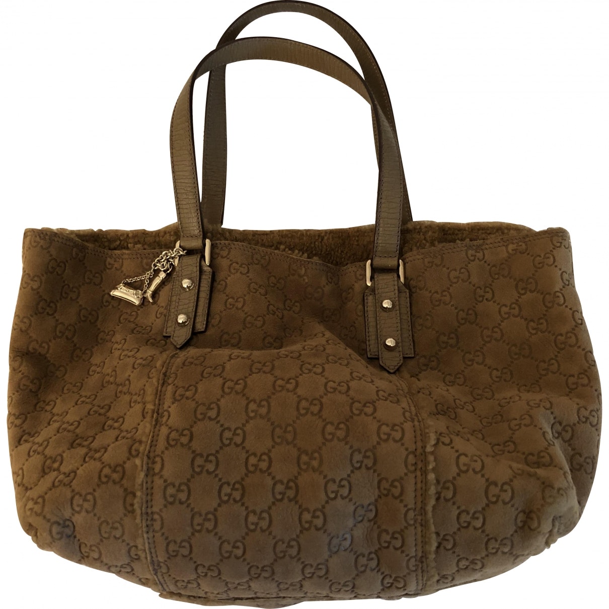 Gucci beige suede handbag