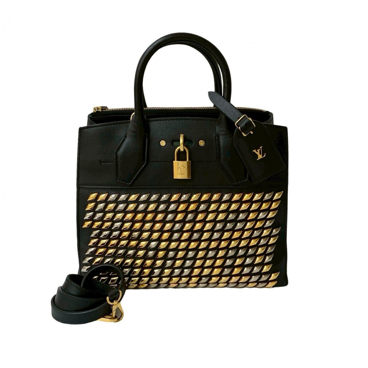 Louis Vuitton City Steamer PM Leather Black Shoulder Bag