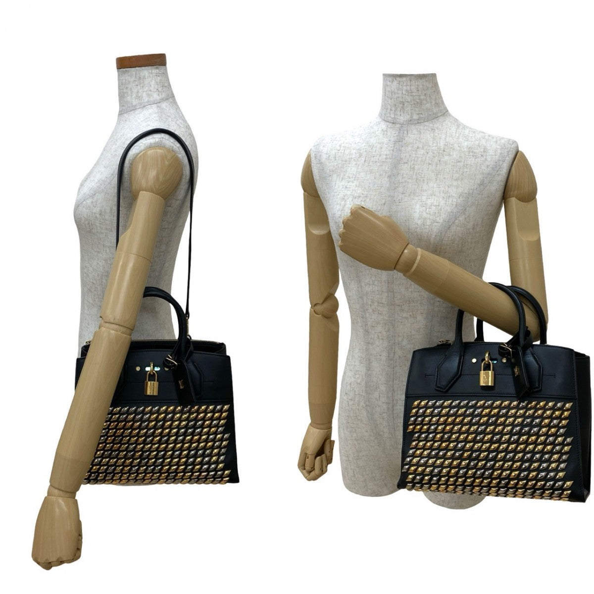 Louis Vuitton City Steamer PM Leather Black Shoulder Bag