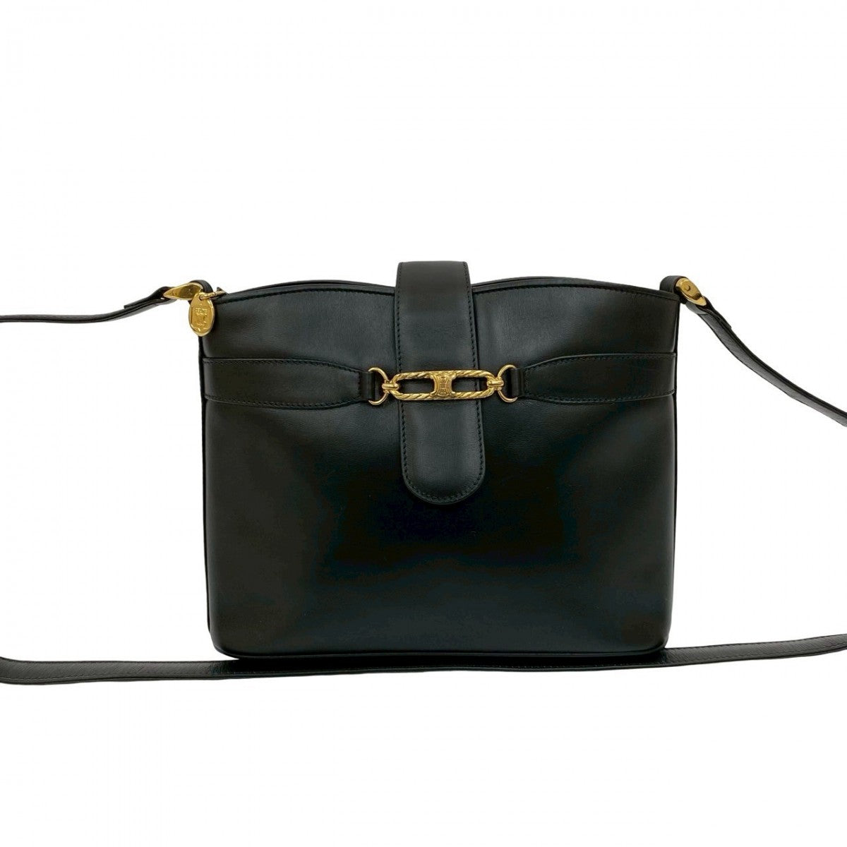 Shoulder Bag Triomphe Metal Women Leather Black
