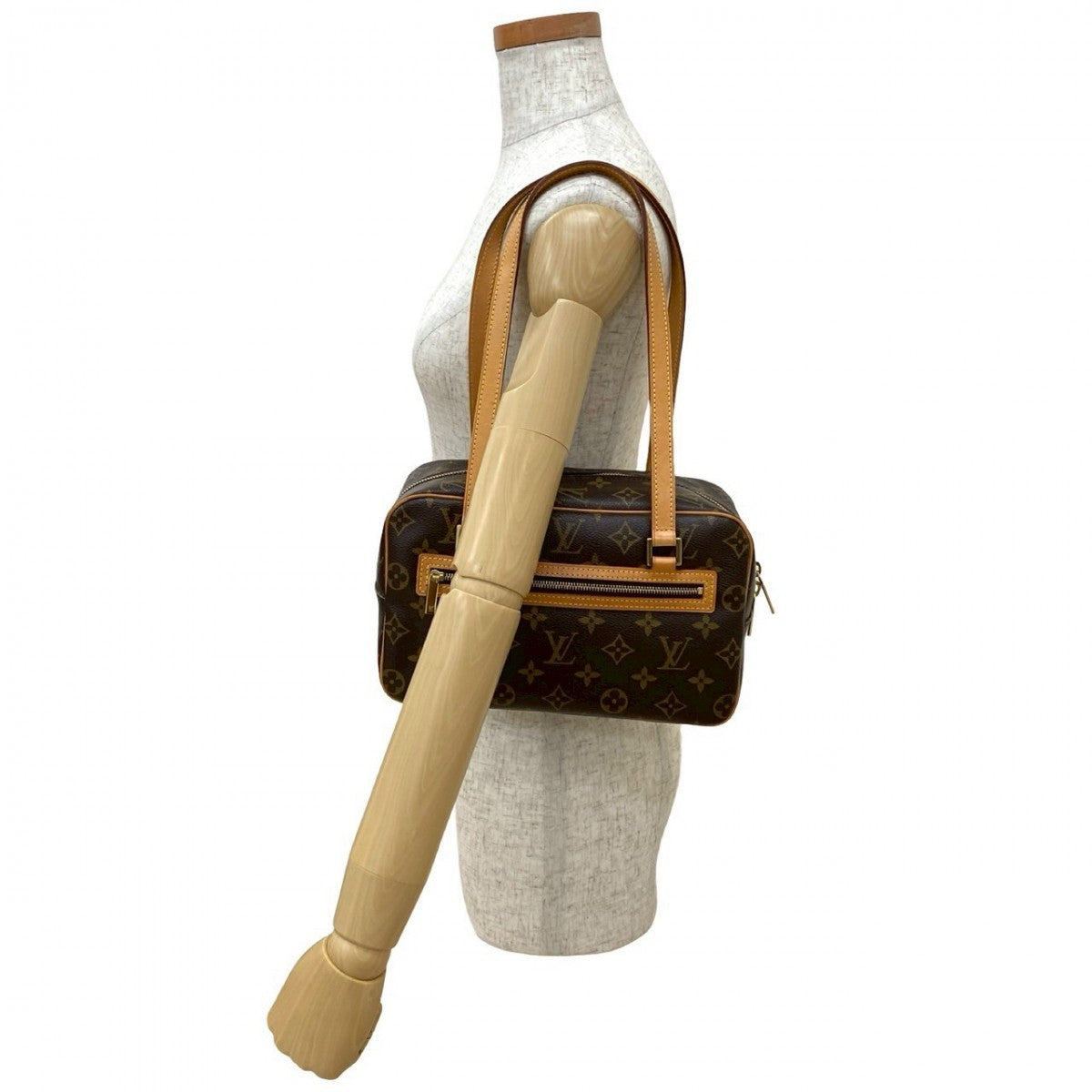 Louis Vuitton SHITE MM Monogram Leather Brown Shoulder Bag
