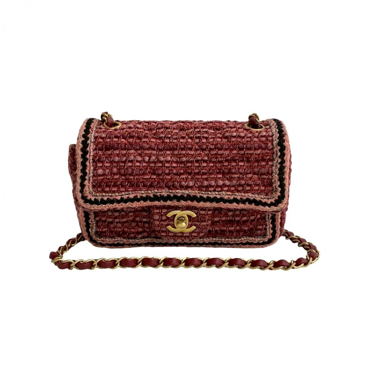 Chanel tweed Matrasse tweed Pink Shoulder Bag