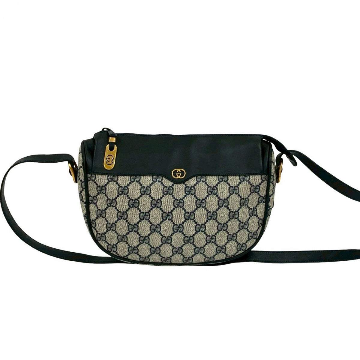 Gucci 824A824 Leather Navy Shoulder Bag