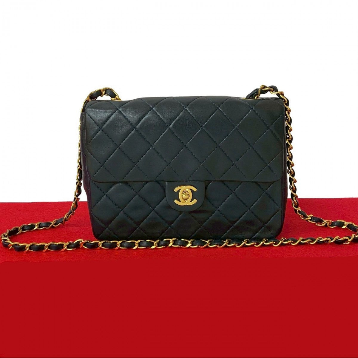 Chanel lambskin Navy Matrasse Shoulder Bag 824A824