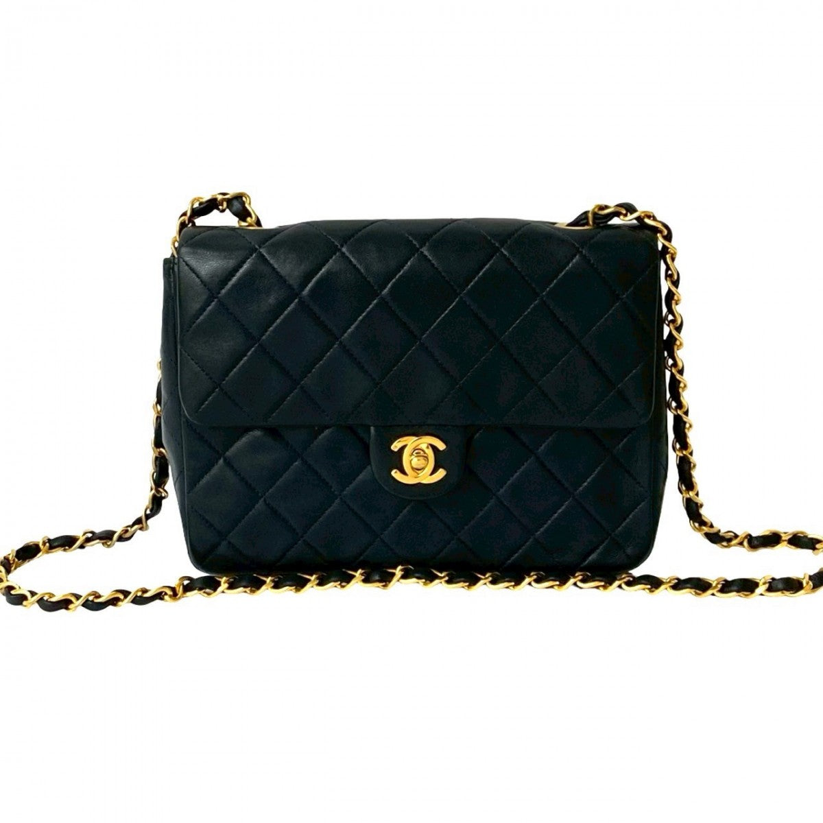 Chanel lambskin Navy Matrasse Shoulder Bag 824A824