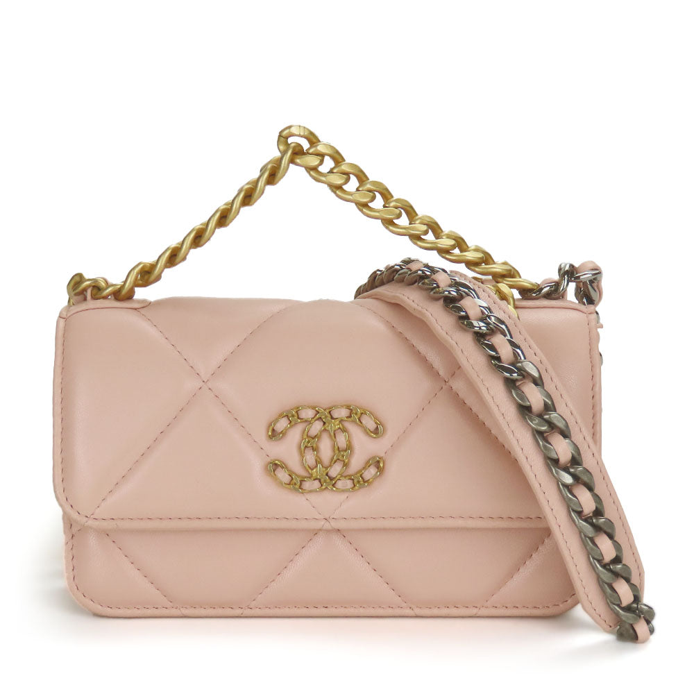 Chanel lambskin 19 Pink Shoulder Bag