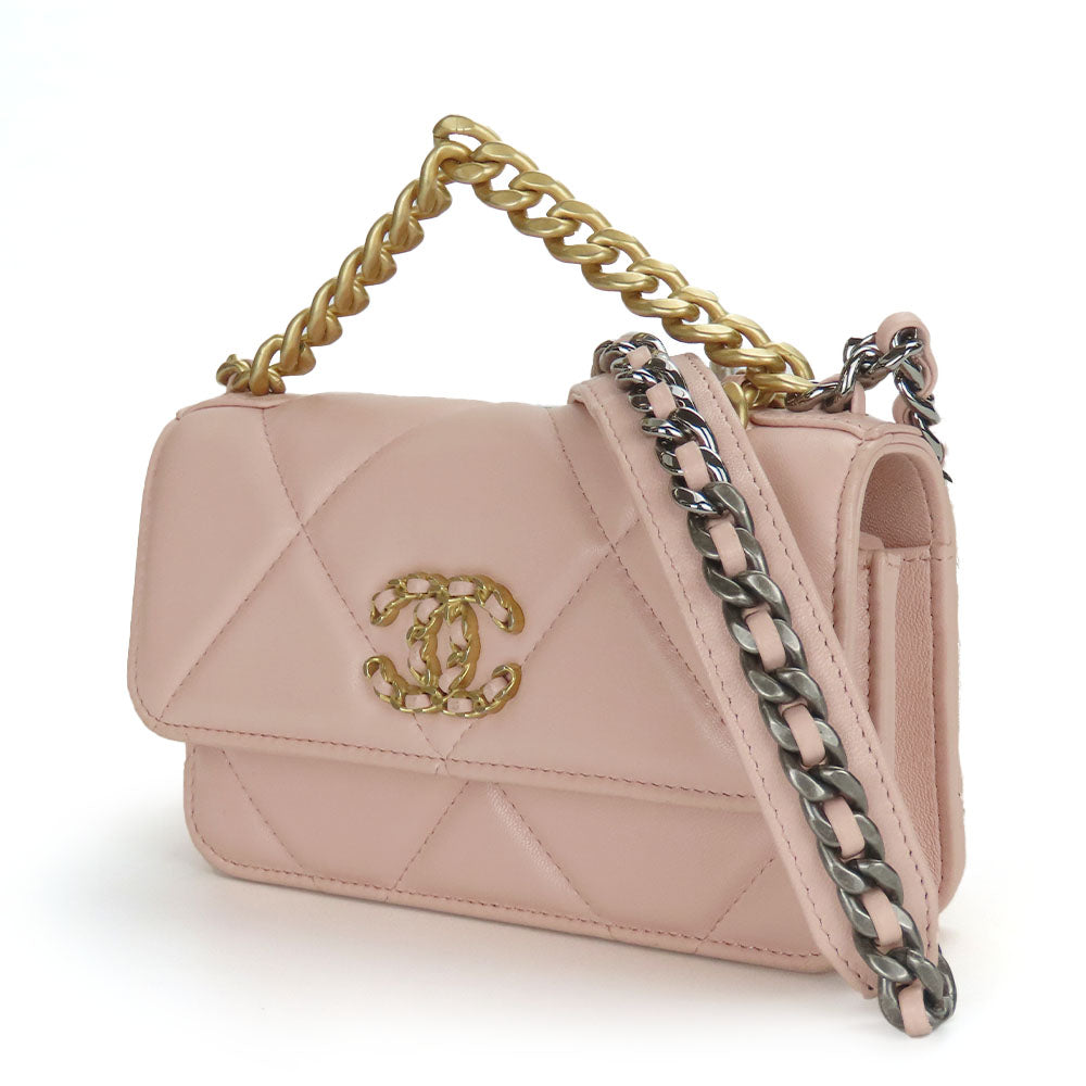 Chanel lambskin 19 Pink Shoulder Bag