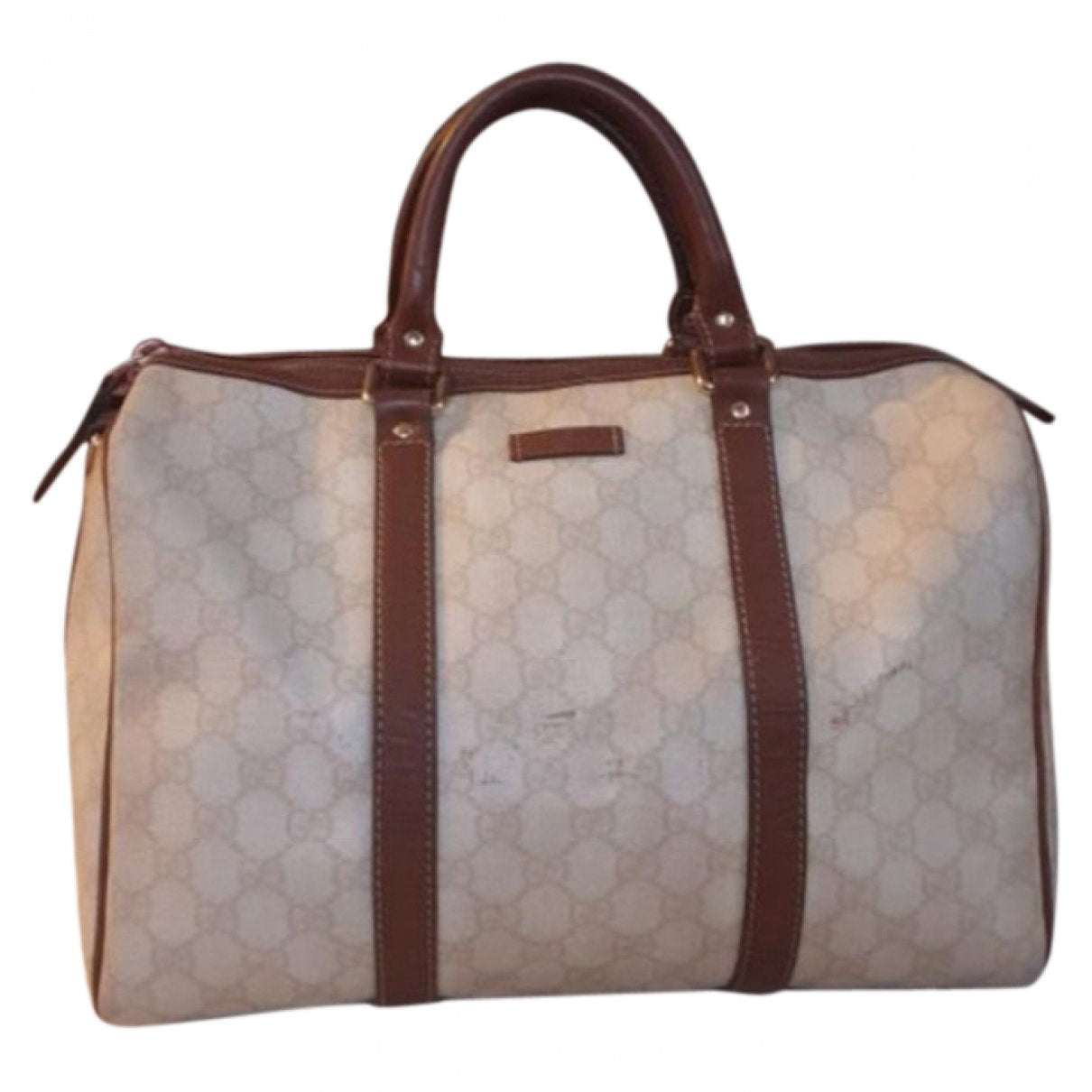 Gucci boston beige cloth handbag