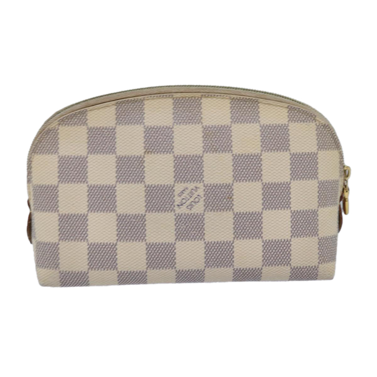 LOUIS VUITTON Damier Azur Pochette Cosmetic PM Pouch N60024 LV Auth 82598