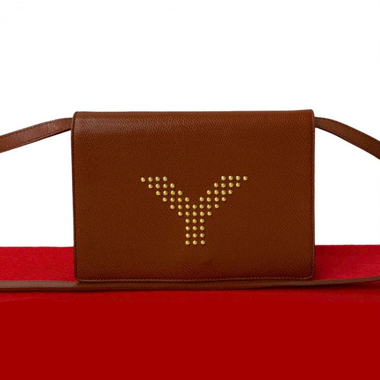 YSL Saint Laurent Yves Shoulder Bag Leather Brown 825B823 41751