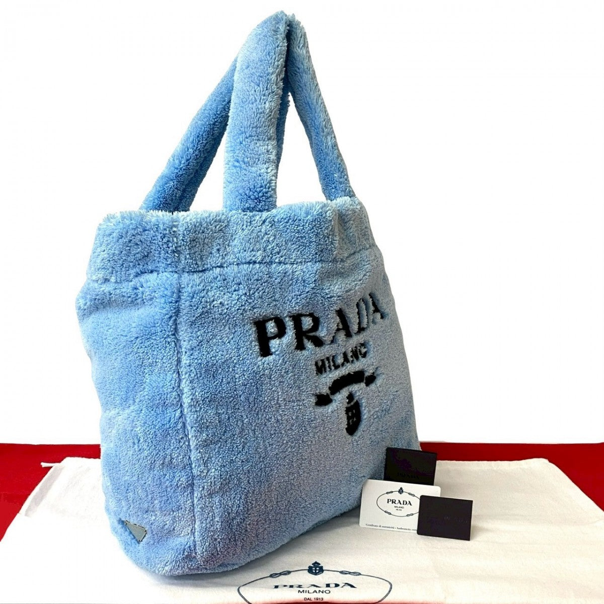 Tote Bag Pile Towel Terry Tote Blue