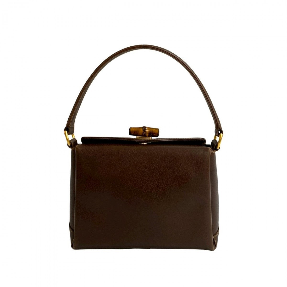 Gucci Bamboo Leather Brown Handbag 825B825