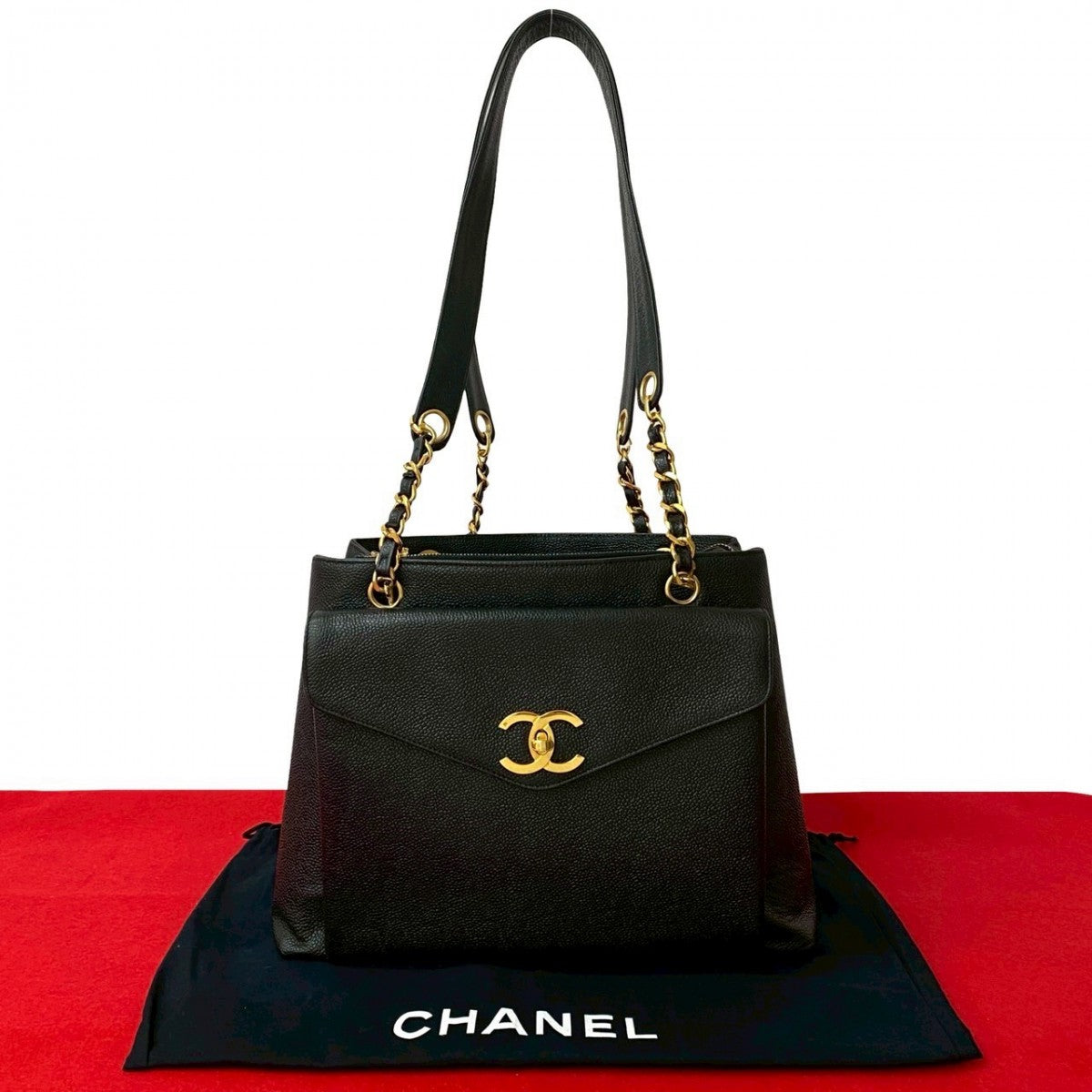 Chanel Matt caviar skin Black Shoulder Bag 5