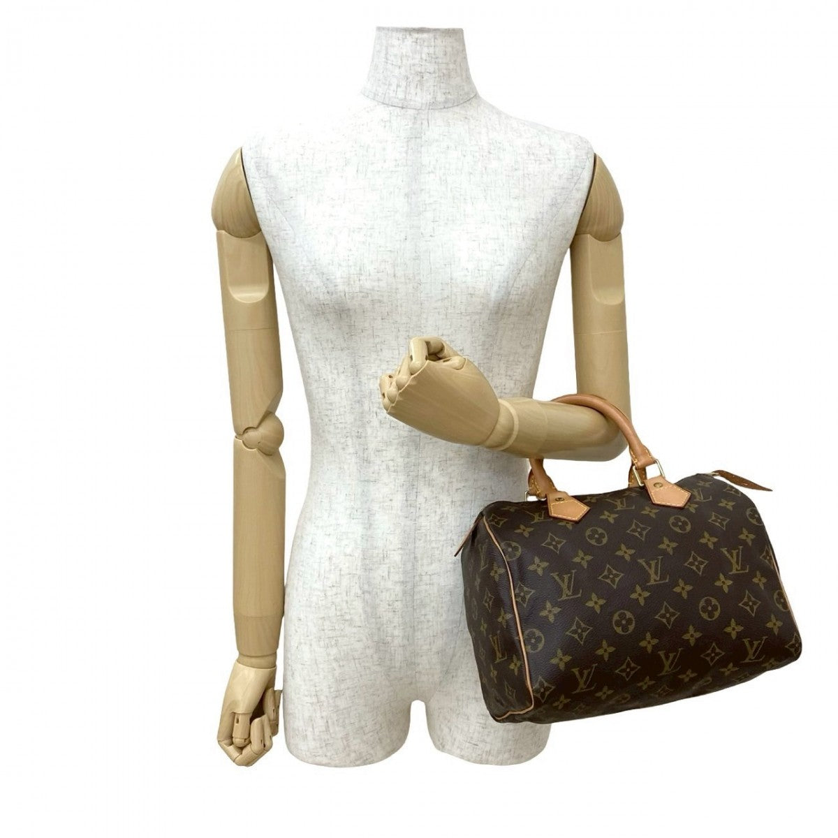 Louis Vuitton Speedy 25 Monogram Leather Brown Handbag