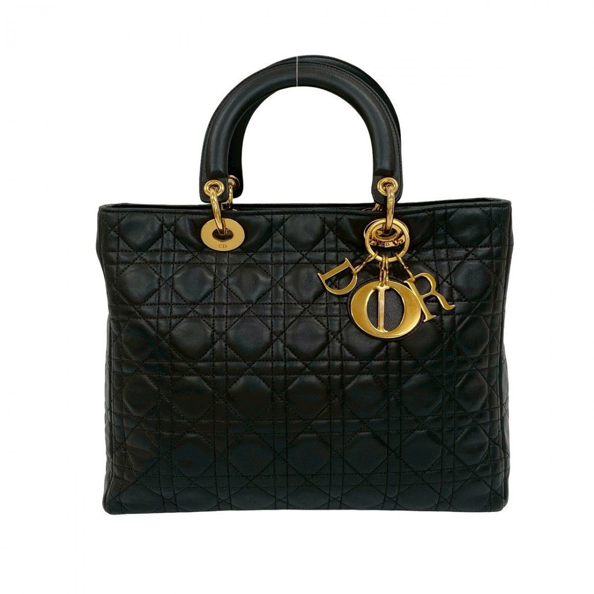 Dior Handbag Lady Leather Black Travel Bag