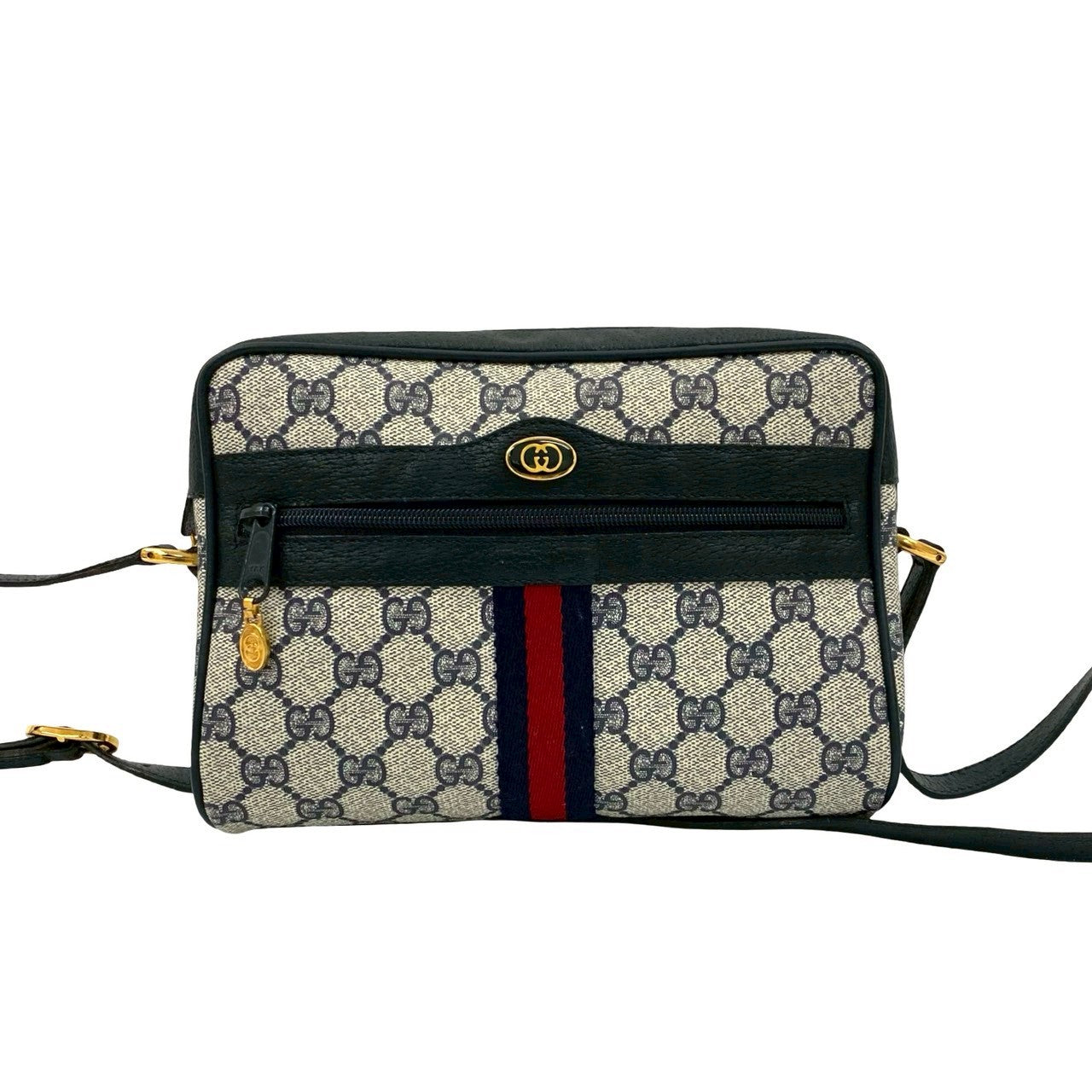 Gucci Sherry line Leather Black Shoulder Bag 825B825
