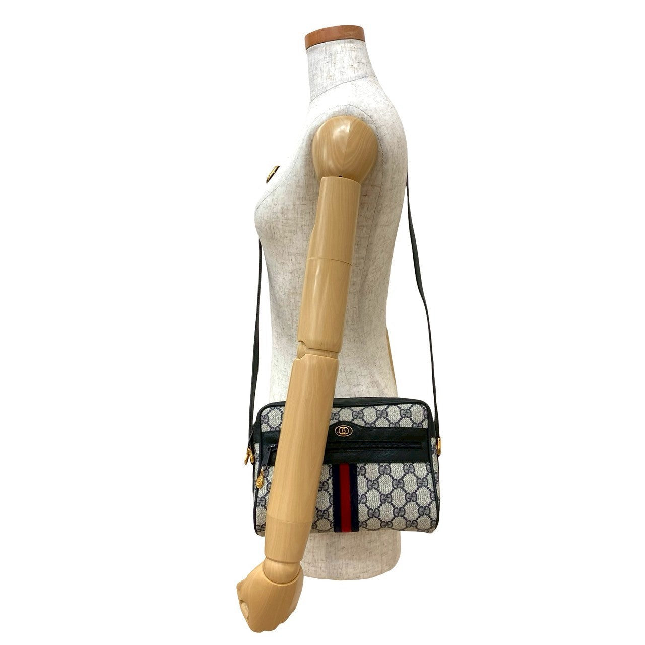 Gucci Sherry line Leather Black Shoulder Bag 825B825