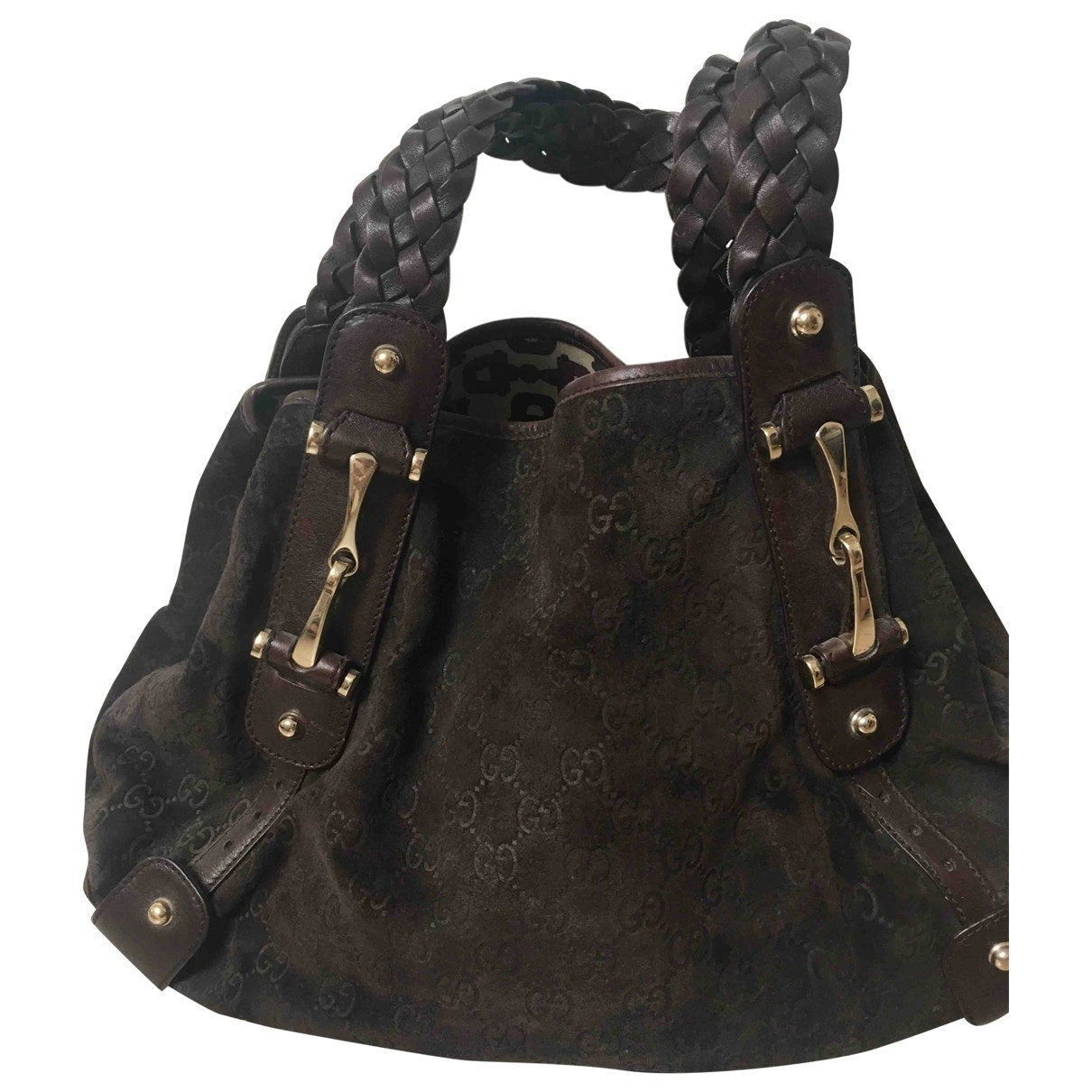 Gucci brown suede handbag