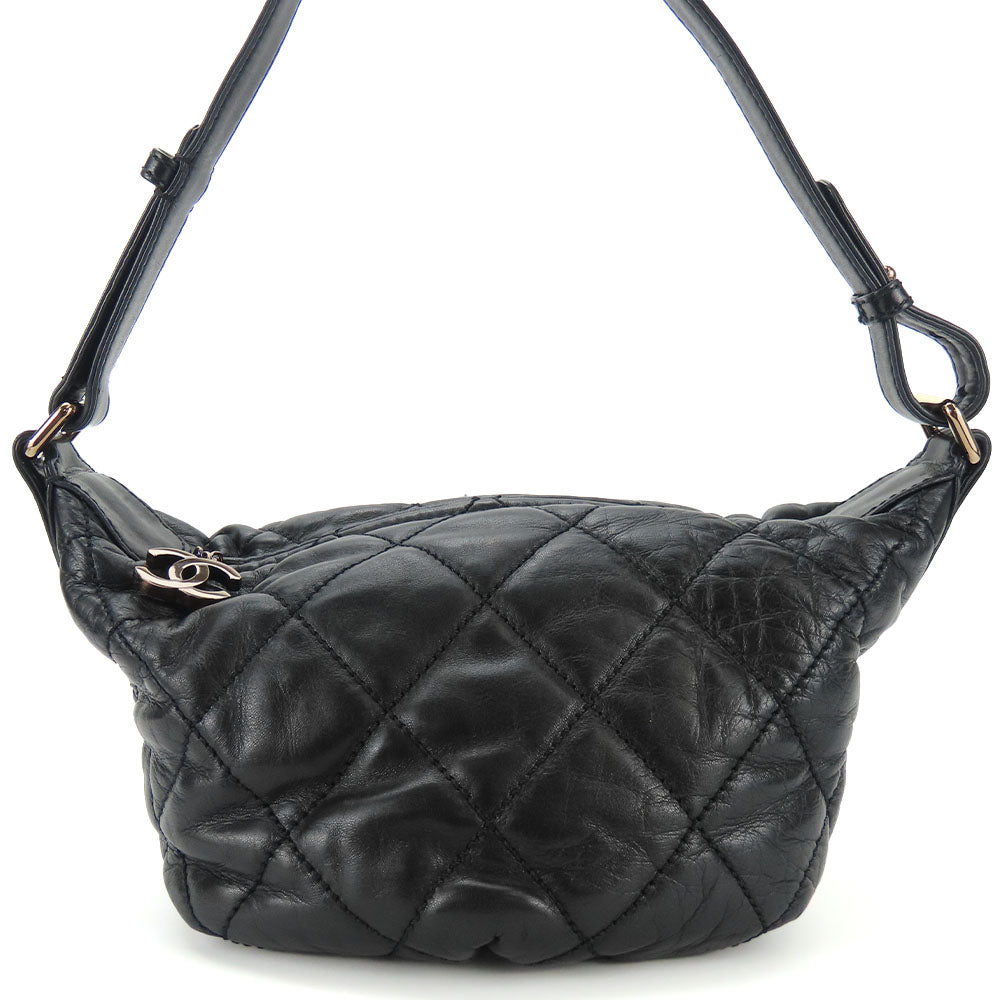 Chanel Matelasse stitch Black Leather Shoulder Bag