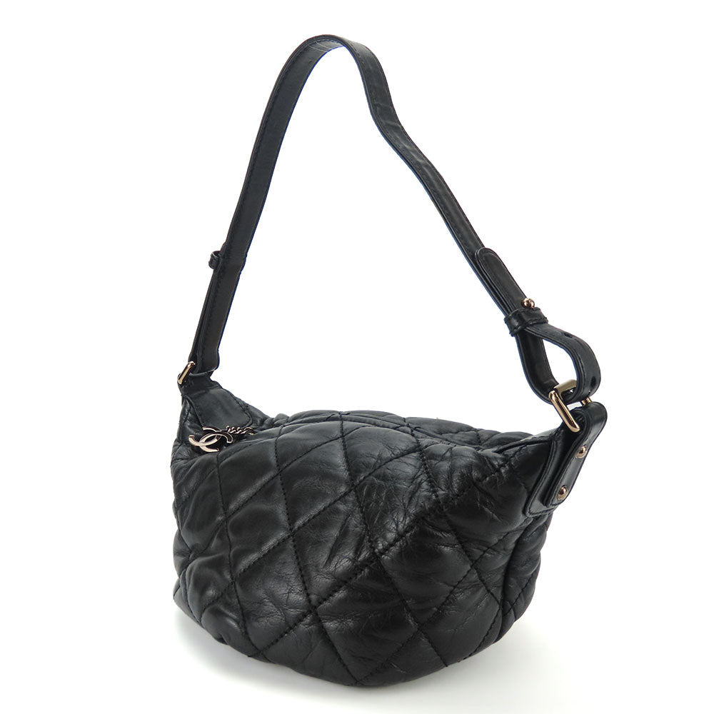 Chanel Matelasse stitch Black Leather Shoulder Bag